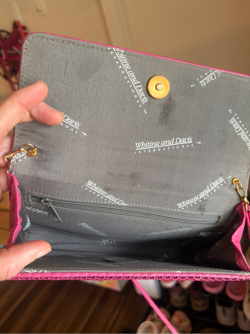Vintage Pink chain metal Women's Crossbody Bag - Picture 3 of 8